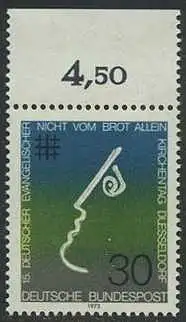 BUND 1973 Michel-Nummer 0772 postfrisch EINZELMARKE RAND oben (a)