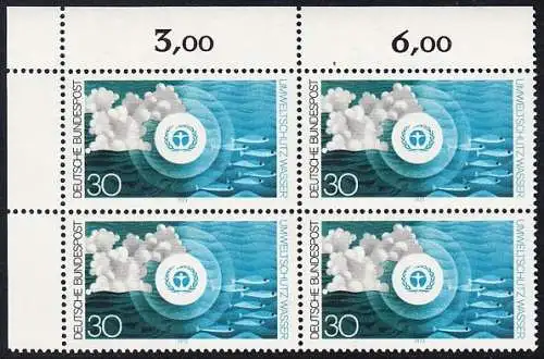 BUND 1973 Michel-Nummer 0775 postfrisch BLOCK ECKRAND oben links