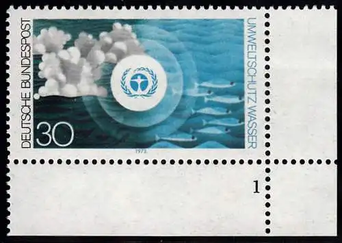 BUND 1973 Michel-Nummer 0777 postfrisch EINZELMARKE ECKRAND unten rechts