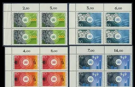 BUND 1973 Michel-Nummer 0774-0777 postfrisch SATZ(4) BLÖCKE ECKRAND oben links