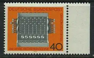BUND 1973 Michel-Nummer 0778 postfrisch EINZELMARKE RAND rechts