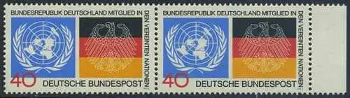 BUND 1973 Michel-Nummer 0781 postfrisch horiz.PAAR RAND rechts