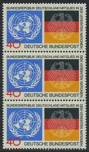 BUND 1973 Michel-Nummer 0781 postfrisch vert.STRIP(3)