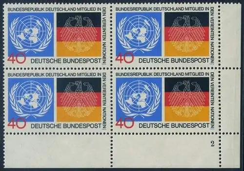 BUND 1973 Michel-Nummer 0781 postfrisch BLOCK ECKRAND unten rechts (FN)