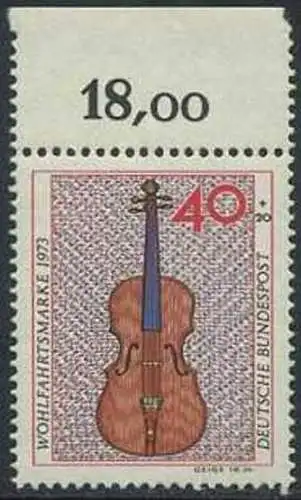 BUND 1973 Michel-Nummer 0784 postfrisch EINZELMARKE RAND oben