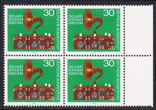 BUND 1973 Michel-Nummer 0786 postfrisch BLOCK RÄNDER rechts