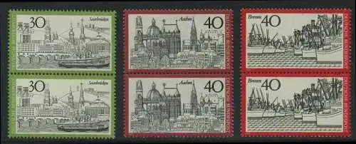 BUND 1973 Michel-Nummer 0787-0789 postfrisch SATZ(3) vert.PAARE