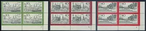 BUND 1973 Michel-Nummer 0787-0789 postfrisch SATZ(3) BLÖCKE ECKRAND unten rechts (FN/a)