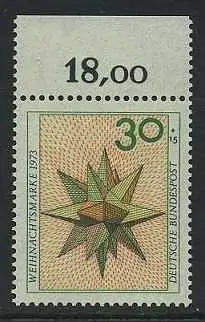 BUND 1973 Michel-Nummer 0790 postfrisch EINZELMARKE RAND oben