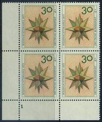 BUND 1973 Michel-Nummer 0790 postfrisch BLOCK ECKRAND unten links (FN)