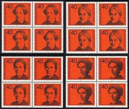 BUND 1974 Michel-Nummer 0791-0794 postfrisch SATZ(4) BLÖCKE