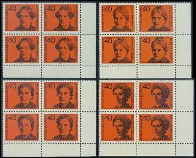 BUND 1974 Michel-Nummer 0791-0794 postfrisch SATZ(4) BLÖCKE ECKRAND unten rechts
