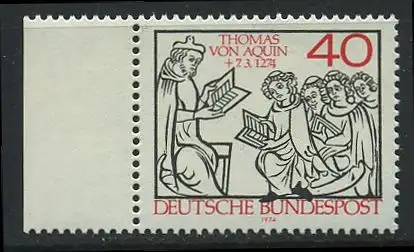 BUND 1974 Michel-Nummer 0795 postfrisch EINZELMARKE RAND links