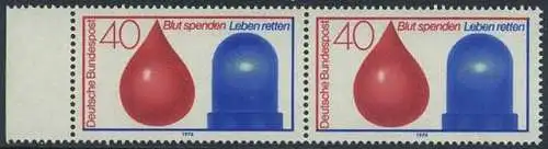 BUND 1974 Michel-Nummer 0797 postfrisch horiz.PAAR RAND links