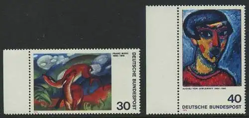 BUND 1974 Michel-Nummer 0798-0799 postfrisch SATZ(2) EINZELMARKEN RÄNDER links