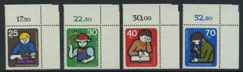 BUND 1974 Michel-Nummer 0800-0803 postfrisch SATZ(4) EINZELMARKEN ECKRÄNDER oben rechts