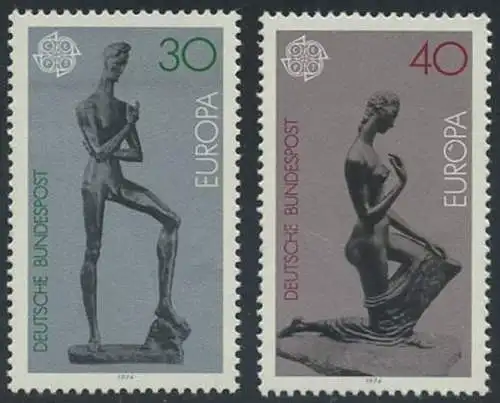 BUND 1974 Michel-Nummer 0804-0805 postfrisch SATZ(2) EINZELMARKEN