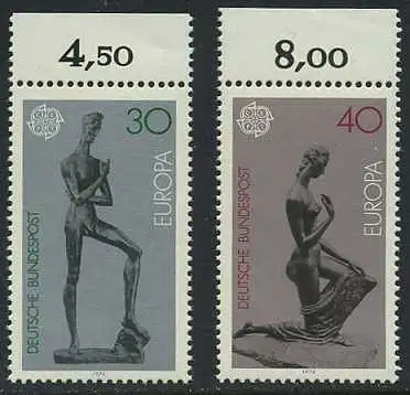 BUND 1974 Michel-Nummer 0804-0805 postfrisch SATZ(2) EINZELMARKEN RÄNDER oben (b)