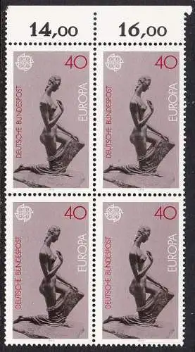 BUND 1974 Michel-Nummer 0805 postfrisch BLOCK RÄNDER oben