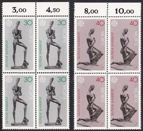 BUND 1974 Michel-Nummer 0804-0805 postfrisch SATZ(2) BLÖCKE RÄNDER oben (b)