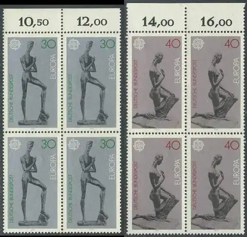 BUND 1974 Michel-Nummer 0804-0805 postfrisch SATZ(2) BLÖCKE RÄNDER oben (a)