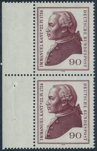 BUND 1974 Michel-Nummer 0806 postfrisch vert.PAAR RAND links