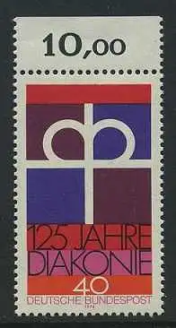 BUND 1974 Michel-Nummer 0810 postfrisch EINZELMARKE RAND oben (a)