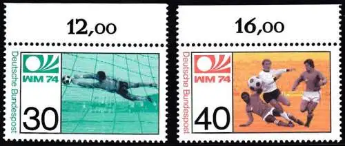 BUND 1974 Michel-Nummer 0811-0812 postfrisch SATZ(2) EINZELMARKEN RÄNDER oben