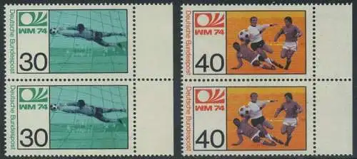 BUND 1974 Michel-Nummer 0811-0812 postfrisch SATZ(2) vert.PAARE RÄNDER rechts
