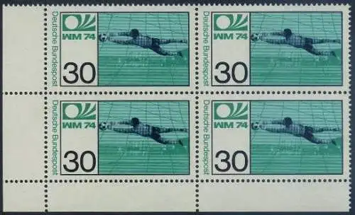 BUND 1974 Michel-Nummer 0811 postfrisch BLOCK Eckrand unten links 