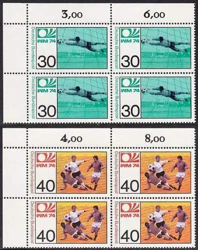 BUND 1974 Michel-Nummer 0811-0812 postfrisch SATZ(2) BLÖCKE ECKRAND oben links