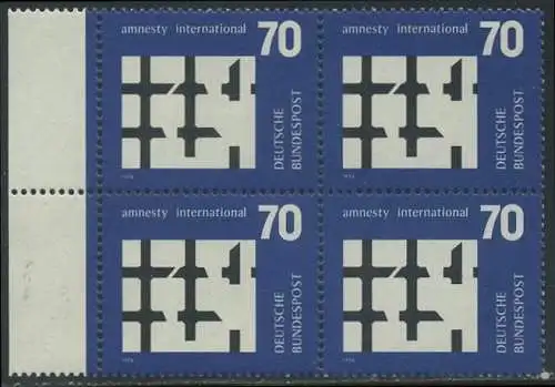 BUND 1974 Michel-Nummer 0814 postfrisch BLOCK RÄNDER links