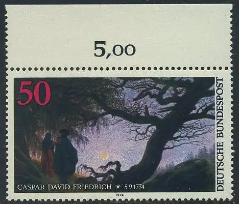 BUND 1974 Michel-Nummer 0815 postfrisch EINZELMARKE RAND oben (a)