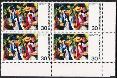 BUND 1974 Michel-Nummer 0816 postfrisch BLOCK ECKRAND unten rechts