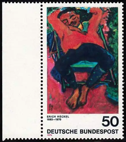 BUND 1974 Michel-Nummer 0817 postfrisch EINZELMARKE RAND links