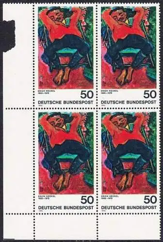 BUND 1974 Michel-Nummer 0817 postfrisch BLOCK ECKRAND unten links