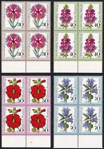BUND 1974 Michel-Nummer 0818-0821 postfrisch SATZ(4) BLÖCKE RÄNDER unten