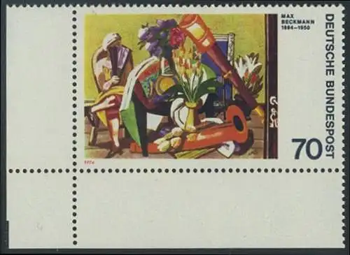 BUND 1974 Michel-Nummer 0822 postfrisch EINZELMARKE ECKRAND unten links