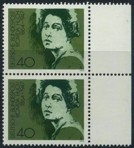 BUND 1975 Michel-Nummer 0827 postfrisch vert.PAAR RAND rechts