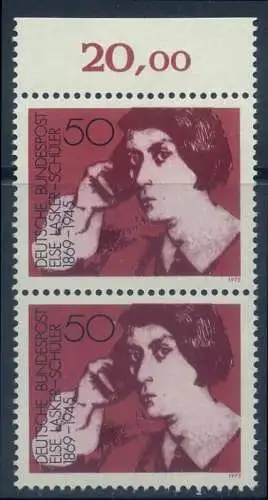 BUND 1975 Michel-Nummer 0828 postfrisch vert.PAAR RAND oben
