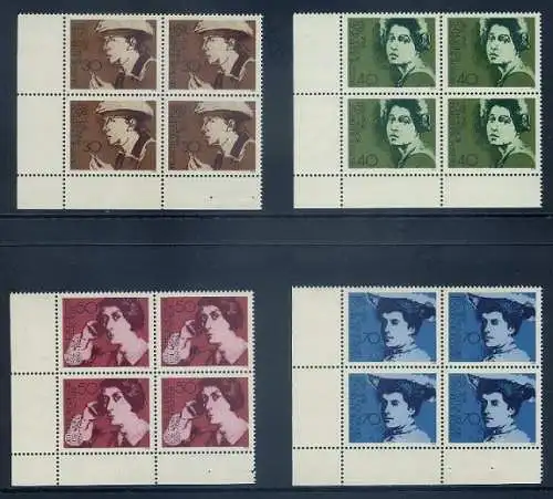 BUND 1975 Michel-Nummer 0826-0829 postfrisch SATZ(4) BLÖCKE ECKRAND unten links