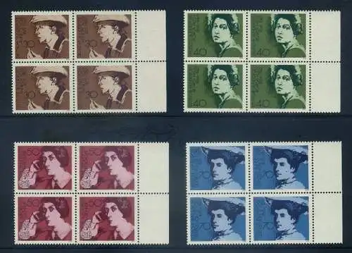 BUND 1975 Michel-Nummer 0826-0829 postfrisch SATZ(4) BLÖCKE RÄNDER rechts