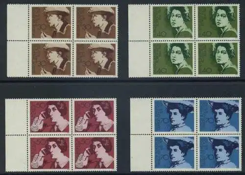 BUND 1975 Michel-Nummer 0826-0829 postfrisch SATZ(4) BLÖCKE RÄNDER links