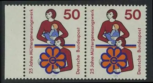 BUND 1975 Michel-Nummer 0831 postfrisch horiz.PAAR RAND links