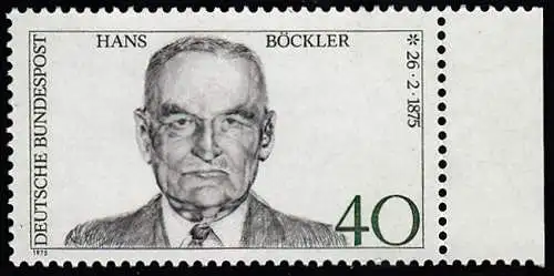 BUND 1975 Michel-Nummer 0832 postfrisch EINZELMARKE RAND rechts