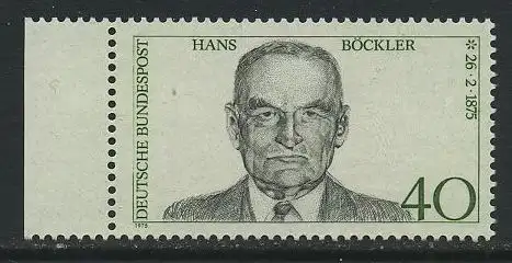 BUND 1975 Michel-Nummer 0832 postfrisch EINZELMARKE RAND links