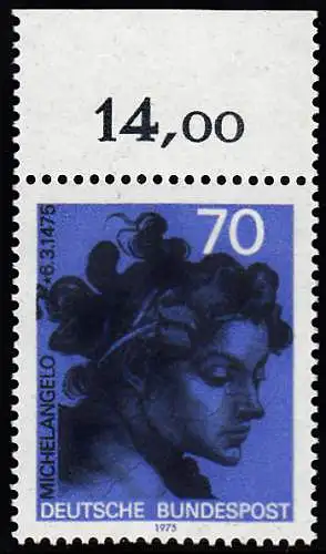BUND 1975 Michel-Nummer 0833 postfrisch EINZELMARKE RAND oben (b)