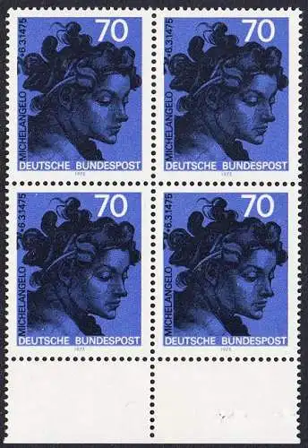 BUND 1975 Michel-Nummer 0833 postfrisch BLOCK RÄNDER unten