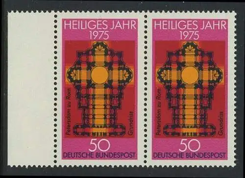 BUND 1975 Michel-Nummer 0834 postfrisch horiz.PAAR RAND links