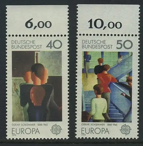 BUND 1975 Michel-Nummer 0840-0841 postfrisch SATZ(2) EINZELMARKEN RÄNDER oben (a)